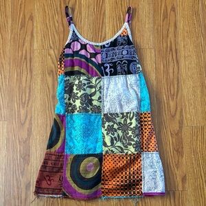 Patchwork Mini Dress - Multicolor